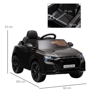 6V Kids Electric Ride On Car RS Q8 Licensed Toy Car with Remote Control Music Lights USB MP3 Bluetooth for 3-5 Years Old Black - Giant Lobelia