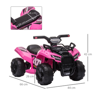 6V Kids Electric Ride on Car Toddlers Quad Bike ATV Toy With Music for 18-36 months Pink - Giant Lobelia