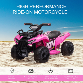 6V Kids Electric Ride on Car Toddlers Quad Bike ATV Toy With Music for 18-36 months Pink - Giant Lobelia