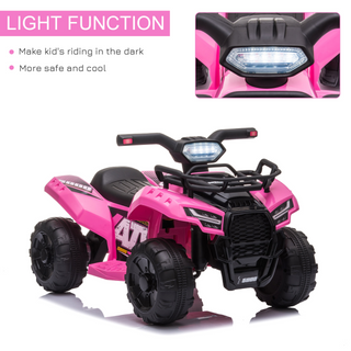 6V Kids Electric Ride on Car Toddlers Quad Bike ATV Toy With Music for 18-36 months Pink - Giant Lobelia