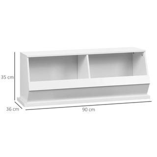 2 Cube Storage Cabinet, Display Cabinet with 2 Compartments for Living Room, Closet, Bedroom, Play Room, White - Giant Lobelia