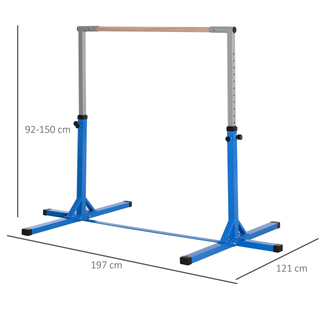 Height Adjustable Gymnastics Horizontal Bar For Kids Home Gym Training Children Junior Kip High Bar Fitness Blue - Giant Lobelia