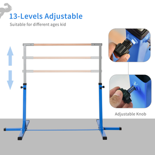 Height Adjustable Gymnastics Horizontal Bar For Kids Home Gym Training Children Junior Kip High Bar Fitness Blue - Giant Lobelia