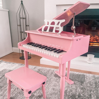 30 Keys Kids Keyboard Piano Mini Electric Piano Set Grand Piano with Music Stand and Bench Pink - Giant Lobelia