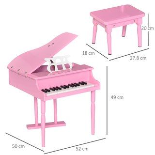 30 Keys Kids Keyboard Piano Mini Electric Piano Set Grand Piano with Music Stand and Bench Pink - Giant Lobelia