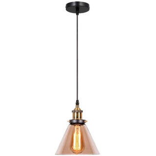 Industrial suspended Ceiling light fitting amber Glass Lamp shade pendant lights~4149 - Giant Lobelia