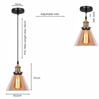 Industrial suspended Ceiling light fitting amber Glass Lamp shade pendant lights~4149 - Giant Lobelia