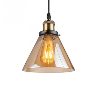 Industrial suspended Ceiling light fitting amber Glass Lamp shade pendant lights~4149 - Giant Lobelia