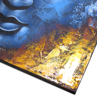 Buddha Painting - Blue Face Abstract - Giant Lobelia