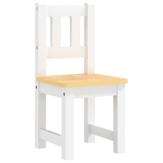 3 Piece Children Table and Chair Set White and Beige MDF - Giant Lobelia