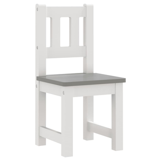 3 Piece Children Table and Chair Set White and Grey MDF - Giant Lobelia