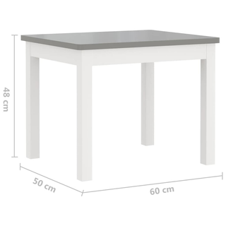 3 Piece Children Table and Chair Set White and Grey MDF - Giant Lobelia