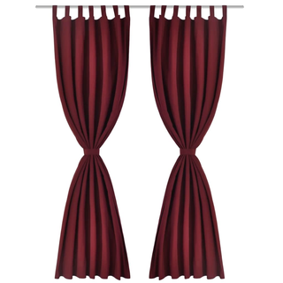 2 pcs Bordeaux Micro-Satin Curtains with Loops 140 x 225 cm - Giant Lobelia