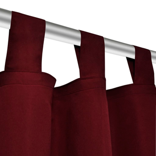 2 pcs Bordeaux Micro-Satin Curtains with Loops 140 x 225 cm - Giant Lobelia