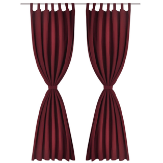 2 pcs Bordeaux Micro-Satin Curtains with Loops 140 x 245 cm - Giant Lobelia