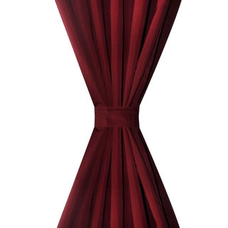 2 pcs Bordeaux Micro-Satin Curtains with Loops 140 x 245 cm - Giant Lobelia