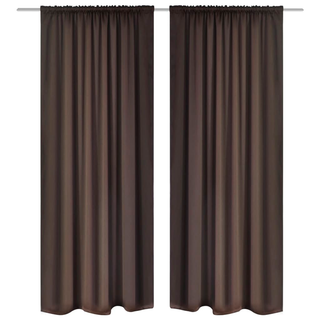 2 pcs Brown Slot-Headed Blackout Curtains 135 x 245 cm - Giant Lobelia