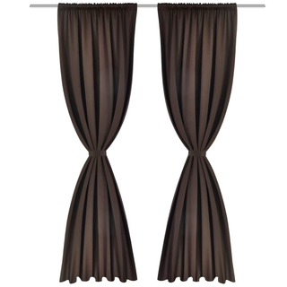 2 pcs Brown Slot-Headed Blackout Curtains 135 x 245 cm - Giant Lobelia