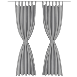 vidaXL Micro-Satin Curtains 2 pcs with Loops 140x245 cm Grey - Giant Lobelia