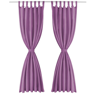 vidaXL Micro-Satin Curtains 2 pcs with Loops 140x175 cm Lilac - Giant Lobelia