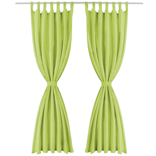 vidaXL Micro-Satin Curtains 2 pcs with Loops 140x245 cm Green - Giant Lobelia