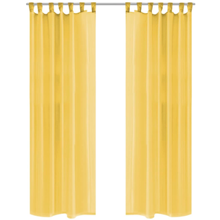 vidaXL Voile Curtains 2 pcs 140x175 cm Yellow - Giant Lobelia