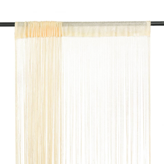 vidaXL String Curtains 2 pcs 100x250 cm Cream - Giant Lobelia