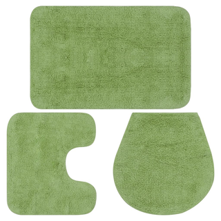 Bathroom Mat Set 3 Pieces Fabric Green - Giant Lobelia