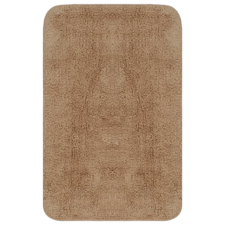 Bathroom Mat Set 2 Pieces Fabric Beige - Giant Lobelia