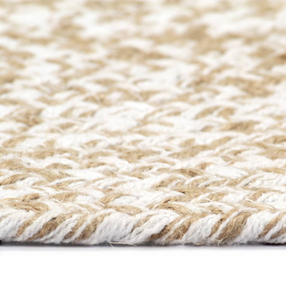 vidaXL Handmade Rug Jute White and Natural 90 cm - Giant Lobelia