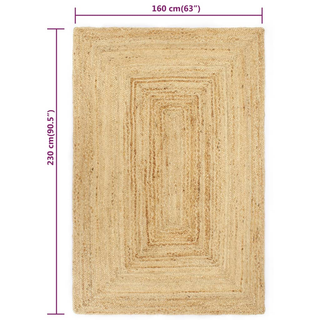 vidaXL Handmade Rug Jute Natural 160x230 cm - Giant Lobelia