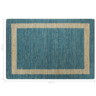 vidaXL Handmade Rug Jute Blue 160x230 cm - Giant Lobelia