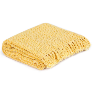 vidaXL Throw Cotton 160x210 cm Mustard Yellow - Giant Lobelia