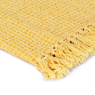 vidaXL Throw Cotton 160x210 cm Mustard Yellow - Giant Lobelia