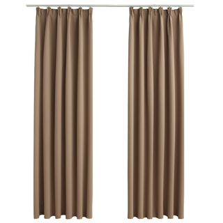 Blackout Curtains with Hooks 2 pcs Taupe 140x225 cm - Giant Lobelia