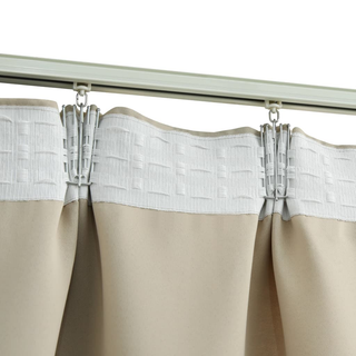 Blackout Curtains with Hooks 2 pcs Beige 140x225 cm - Giant Lobelia