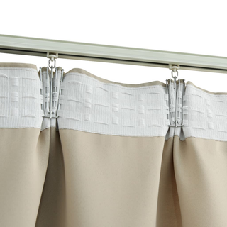 Blackout Curtains with Hooks 2 pcs Beige 140x245 cm - Giant Lobelia