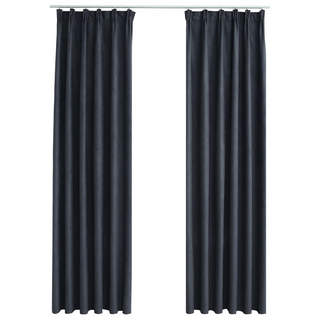 Blackout Curtains with Hooks 2 pcs Anthracite 140x245 cm - Giant Lobelia