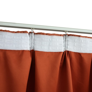 Blackout Curtains with Hooks 2 pcs Rust 140x175 cm - Giant Lobelia