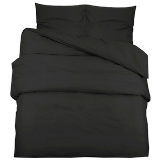 vidaXL Duvet Cover Set Black 225x220 cm Light-weight Microfiber - Giant Lobelia