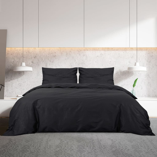 vidaXL Duvet Cover Set Black 225x220 cm Light-weight Microfiber - Giant Lobelia