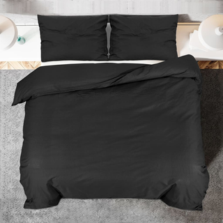 vidaXL Duvet Cover Set Black 225x220 cm Light-weight Microfiber - Giant Lobelia