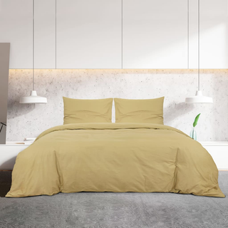 vidaXL Duvet Cover Set Taupe 200x200 cm Cotton - Giant Lobelia