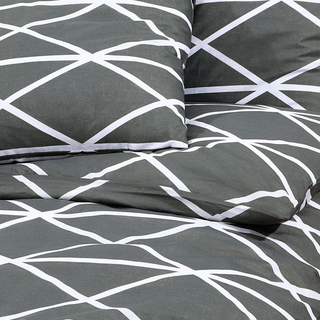 vidaXL Duvet Cover Set Grey 155x220 cm Cotton - Giant Lobelia