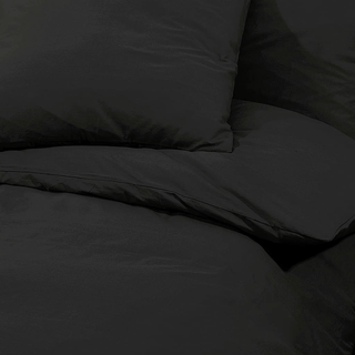 vidaXL Duvet Cover Set Black 240x220 cm Cotton - Giant Lobelia