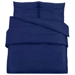 vidaXL Duvet Cover Set Navy Blue 155x220 cm Cotton - Giant Lobelia