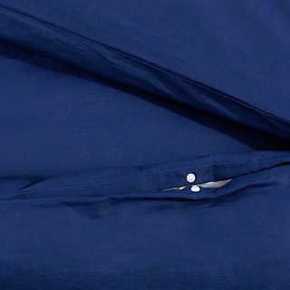 vidaXL Duvet Cover Set Navy Blue 135x200 cm Cotton - Giant Lobelia
