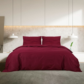 vidaXL Duvet Cover Set Bordeaux 260x240 cm Cotton - Giant Lobelia