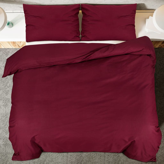 vidaXL Duvet Cover Set Bordeaux 260x240 cm Cotton - Giant Lobelia