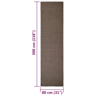 vidaXL Rug Natural Sisal 80x300 cm Brown - Giant Lobelia